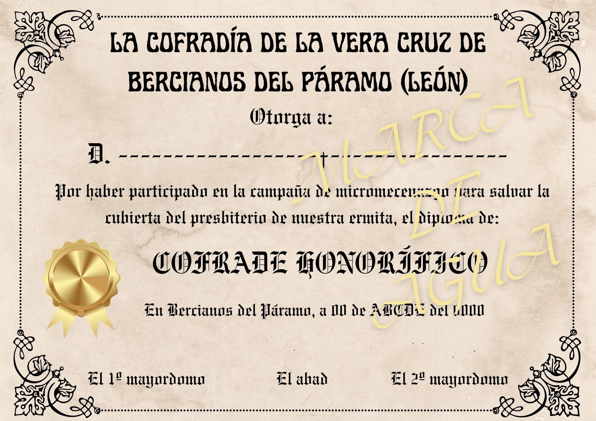 Diploma con marca de agua